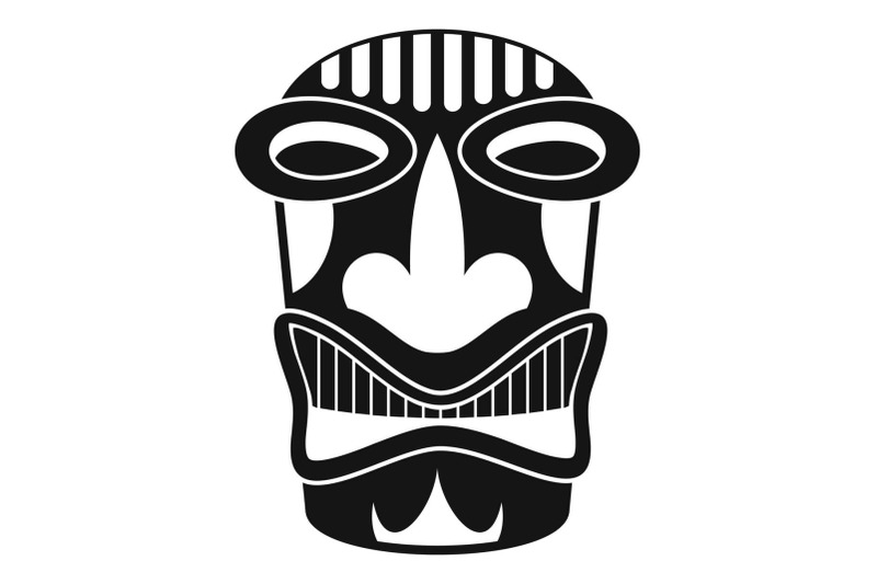tiki-idol-face-icon-simple-style