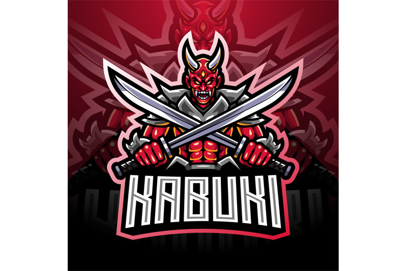 kabuki-esport-mascot-logo-design