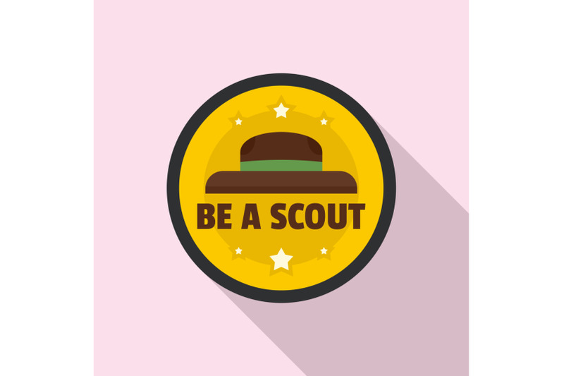 be-a-scout-hat-logo-flat-style