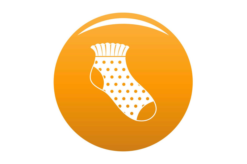 girl-sock-icon-vector-orange