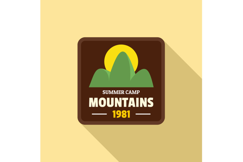 summer-camp-mountains-logo-flat-style