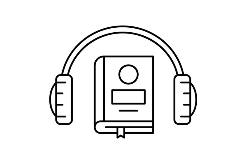 book-listen-icon-outline-style