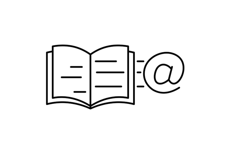 mail-book-icon-outline-style