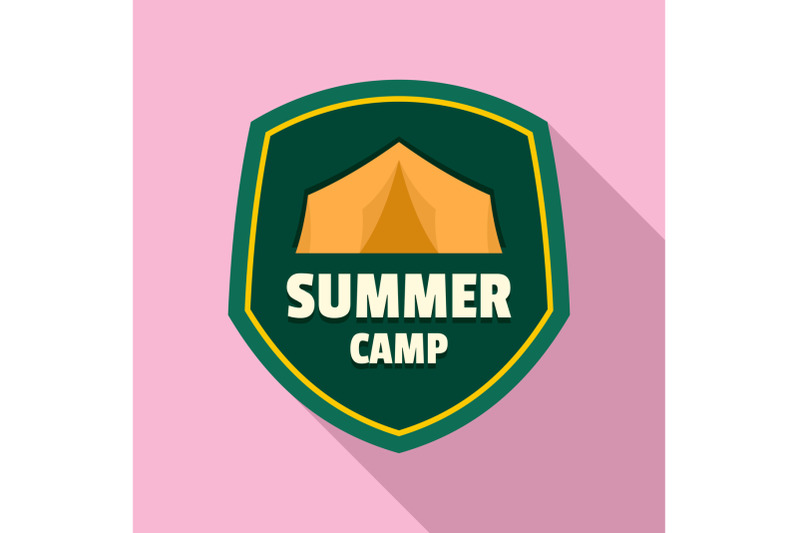 summer-camp-tent-logo-flat-style