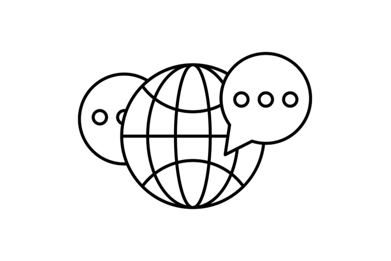 global-chat-icon-outline-style