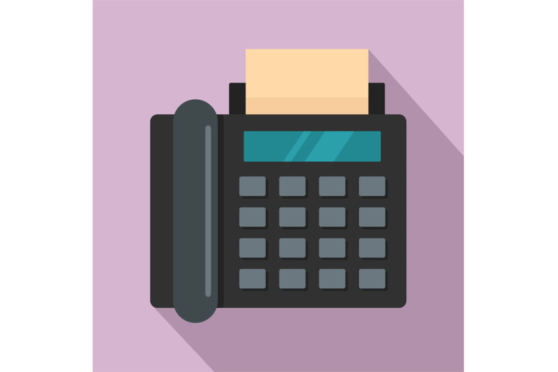 black-fax-icon-flat-style