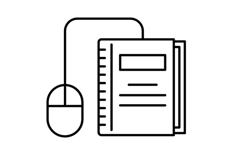 click-on-book-icon-outline-style