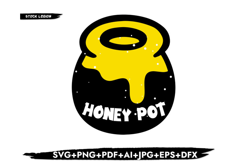 Honey Pot Black SVG By stockvectorsvg | TheHungryJPEG.com