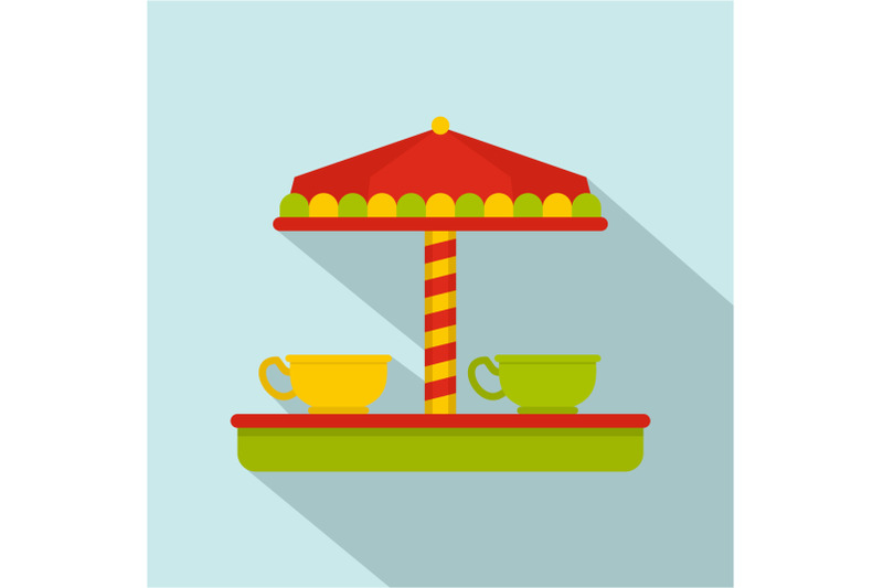 tea-cup-carousel-icon-flat-style