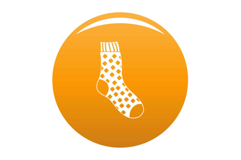 cotton-sock-icon-vector-orange