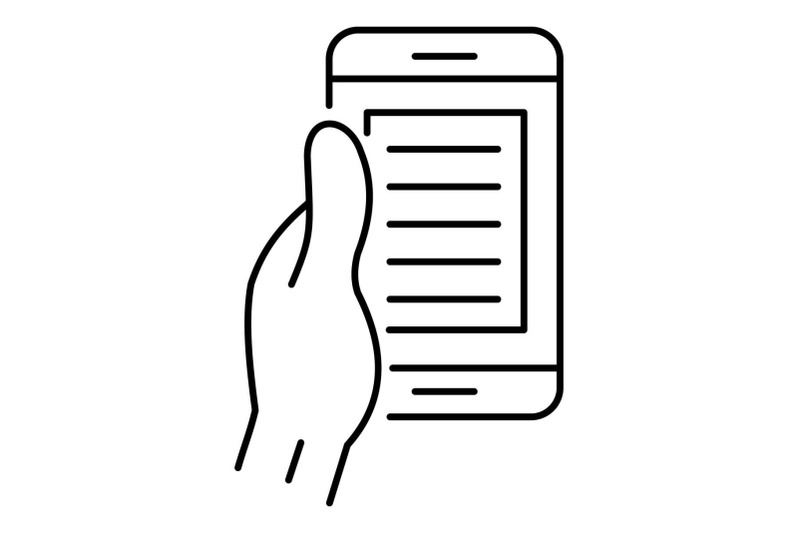 smartphone-in-hand-icon-outline-style