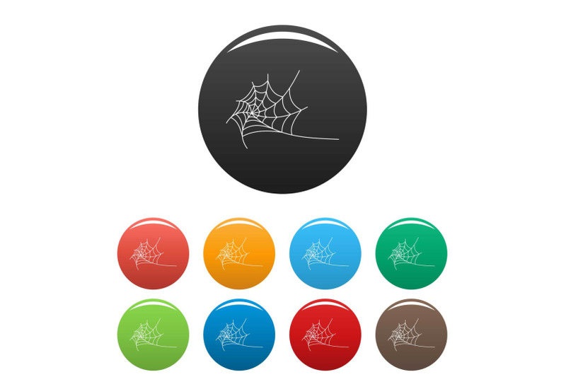 round-spiderweb-icons-set-color-vector