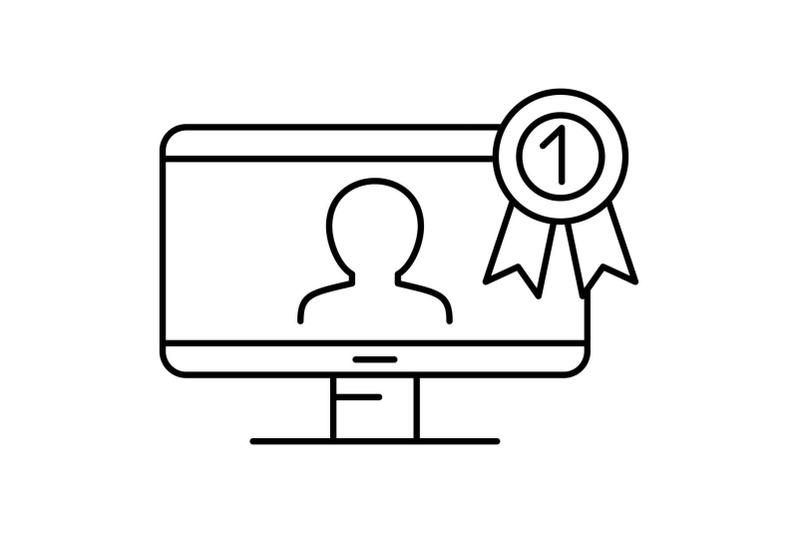 first-conference-person-icon-outline-style