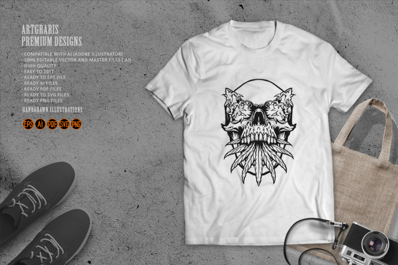 stoner-skull-marijuana-leaf-silhouette