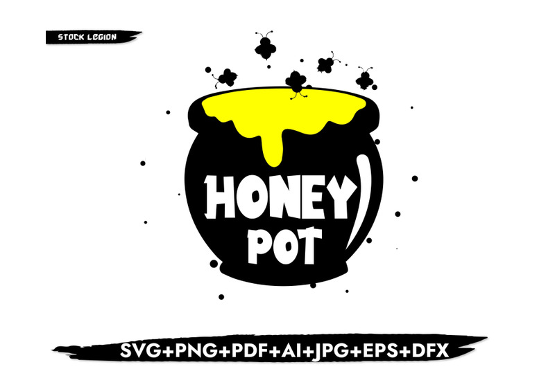 honey-pot-jar-bees-svg