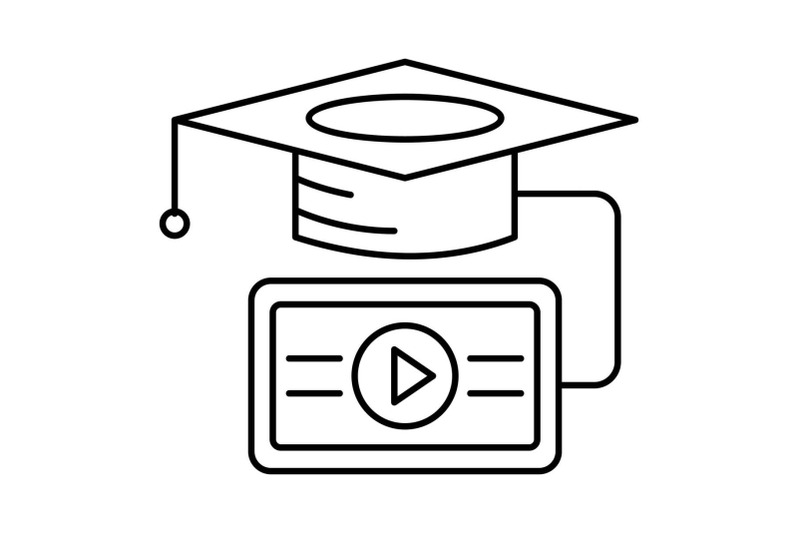 video-graduation-icon-outline-style