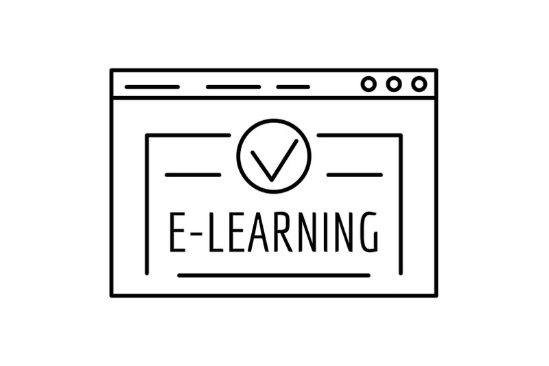 e-learning-icon-outline-style