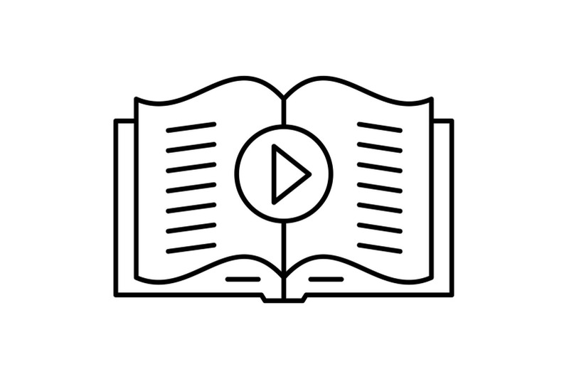 audio-book-play-icon-outline-style