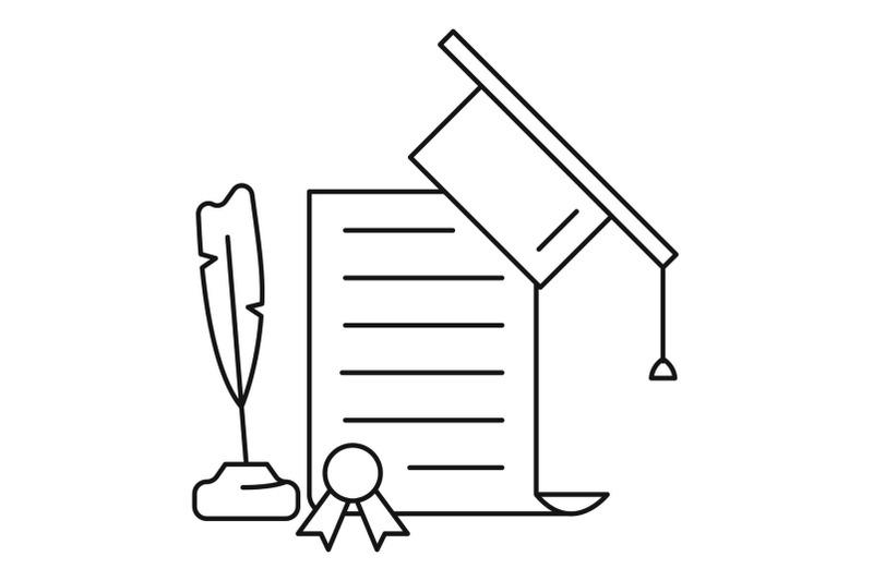 school-diploma-icon-outline-style