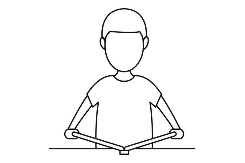 kid-open-book-icon-outline-style