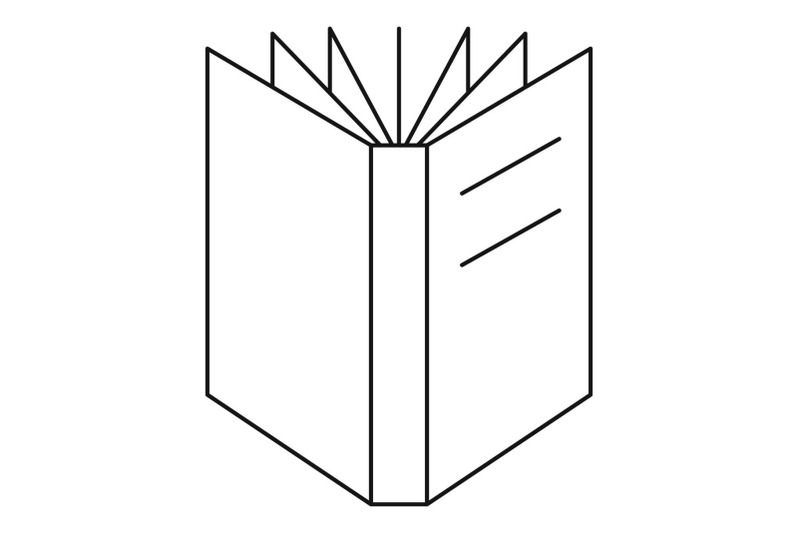 open-school-book-icon-outline-style