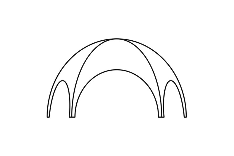 round-tent-icon-outline-style