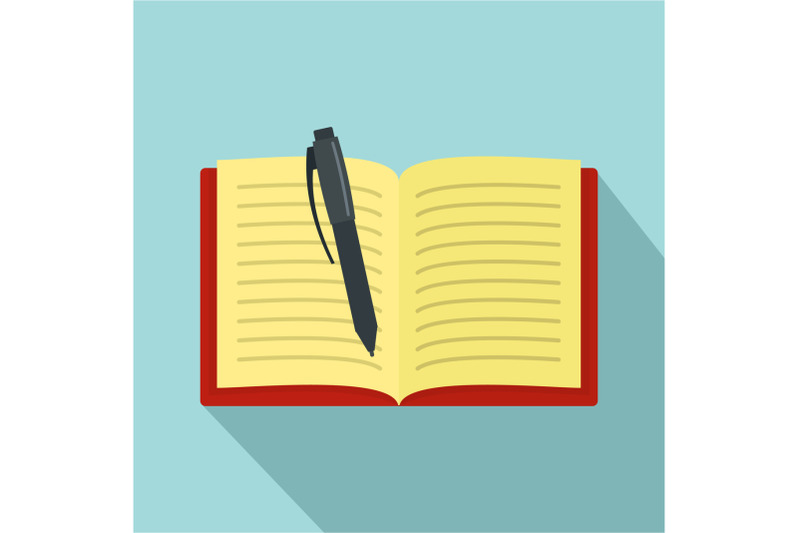 open-notebook-icon-flat-style