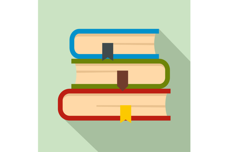 set-of-book-icon-flat-style