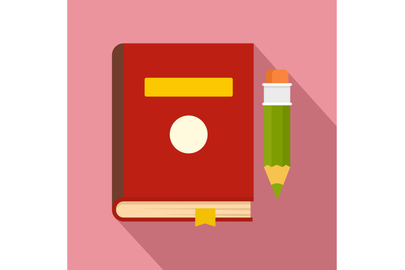 book-and-pen-icon-flat-style