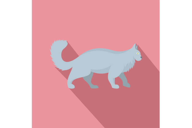 grey-cat-icon-flat-style