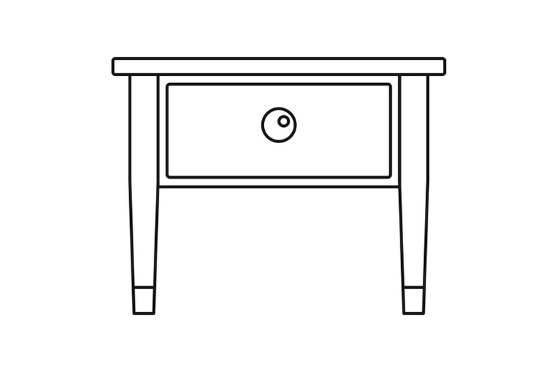 bed-side-table-icon-outline-style