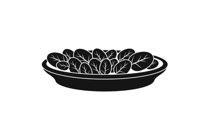 spinach-on-plate-icon-simple-style