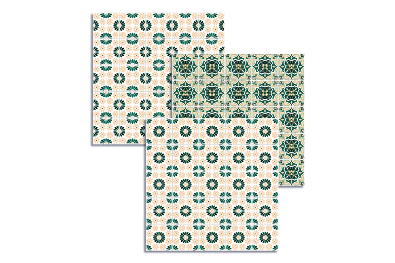 emerald-azulejo-tiles-digital-papers