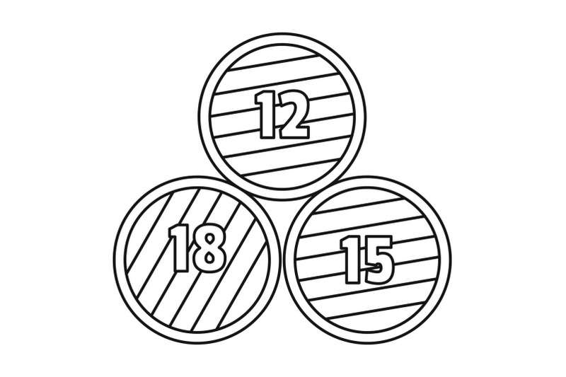 group-wood-barrel-icon-outline-style