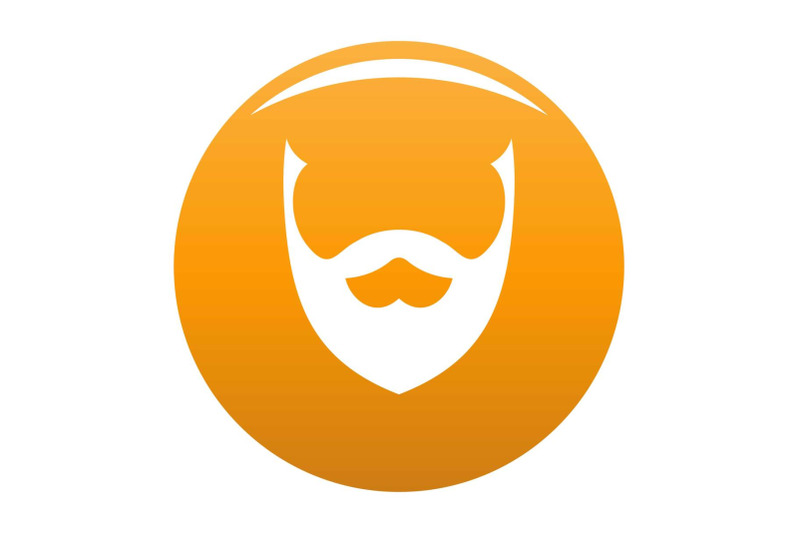 stylish-beard-icon-vector-orange