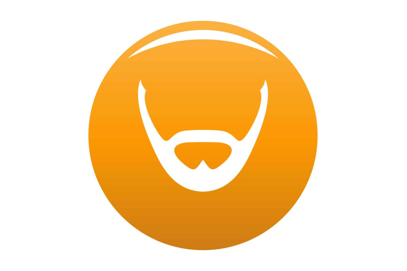 beard-and-whiskers-icon-vector-orange