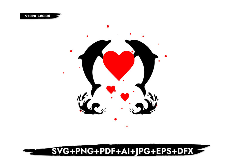 dolphin-holding-heart-svg