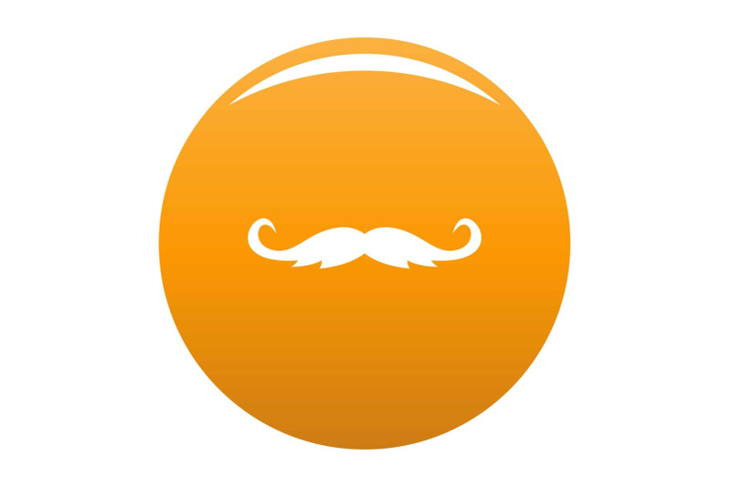 Curly mustache icon vector orange By Anatolir56 | TheHungryJPEG