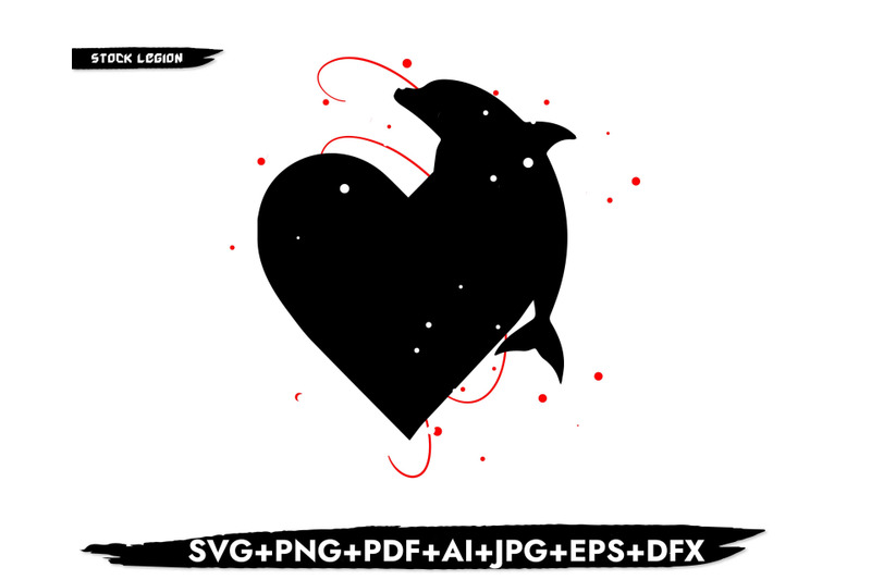 dolphin-black-heart-svg