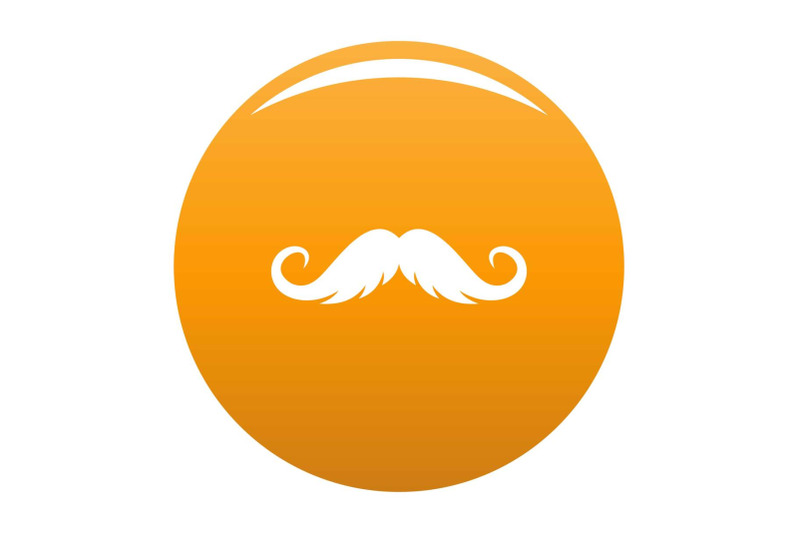 fluffy-mustache-icon-vector-orange