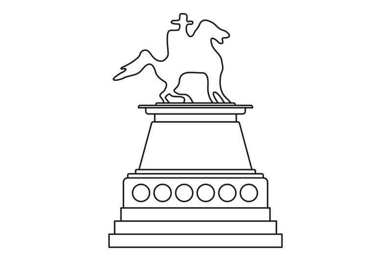 horse-statue-icon-outline-style