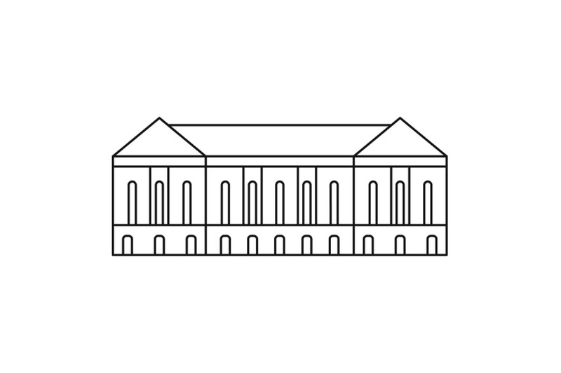 old-building-icon-outline-style