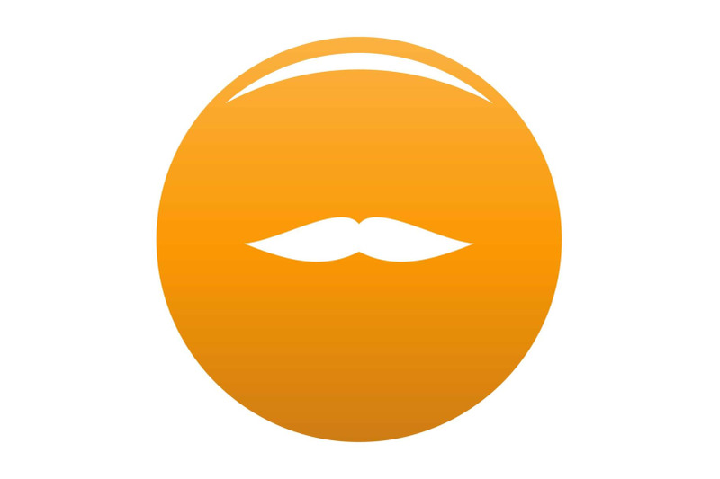 flat-mustache-icon-vector-orange