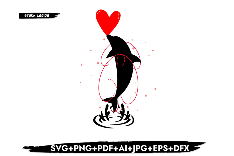 dolphin-heart-on-nose-svg