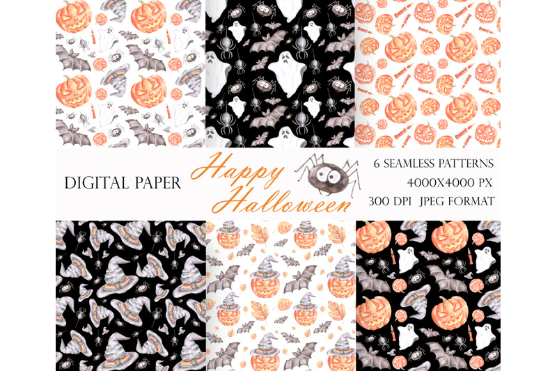 halloween-watercolor-digital-paper-halloween-seamless-pattern-horror