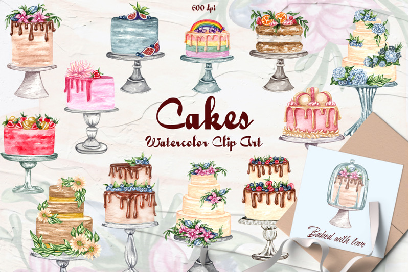 cakes-watercolor-set