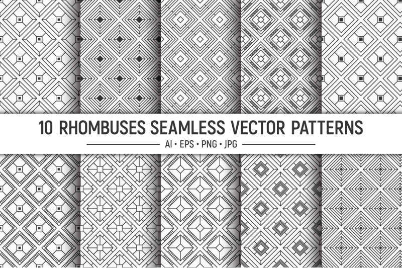 10-rhombuses-seamless-patterns