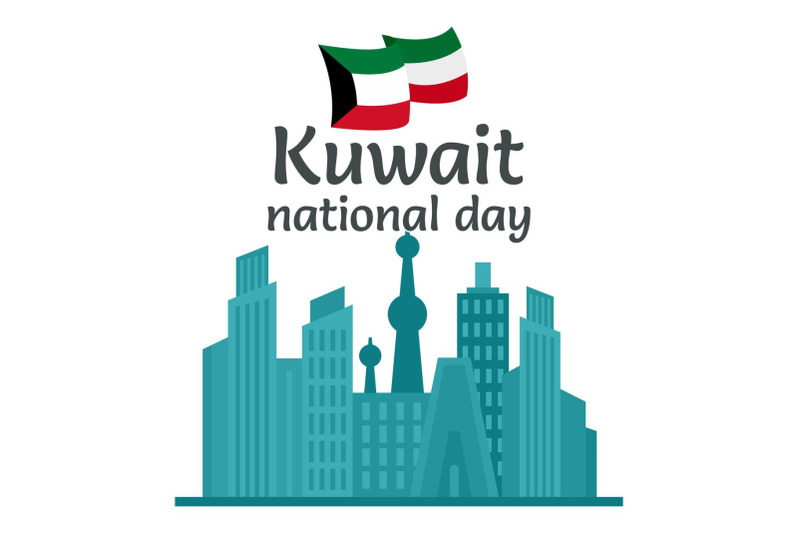 celebration-kuwait-national-day-background-flat-style