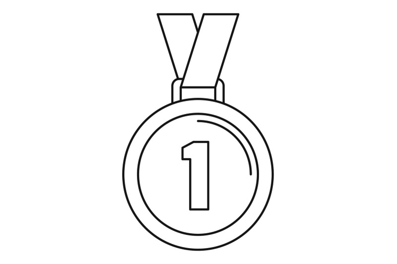 bowling-medal-icon-outline-style