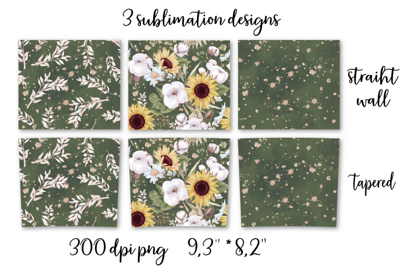 sunflowers-sublimation-design-skinny-tumbler-wrap-design